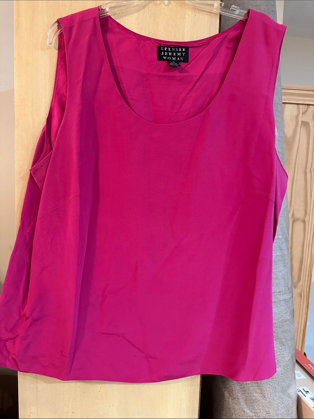 Spense Hot Pink Scoop Neck Sleeveless Camisole with wrap skirt
